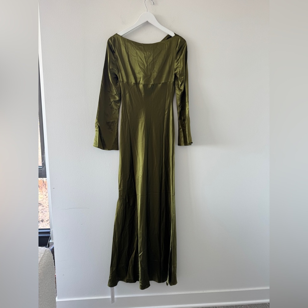 REFORMATION NWT Pike Silk Maxi Dress in Moss - Picture 13 of 14